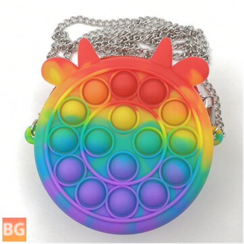 Rainbow Sensory Bubble Backpack with Antistress Toy Pencil Case