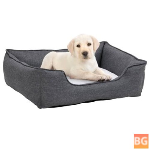 Dog Bed Linens - 85.5x70x23 cm - Fleece Gray and White