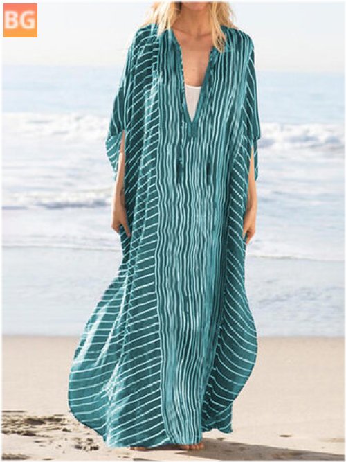 Beach Maxi Dress with Stripes