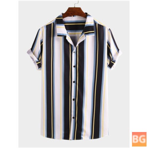 Short Sleeve T-Shirts with Contrast Stripes