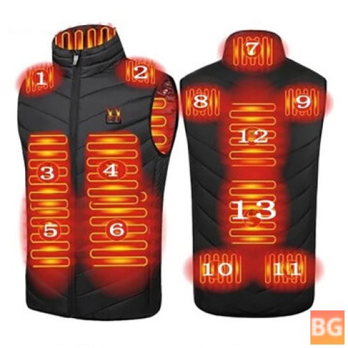 HV-13 USB Heated Vest - 13 Heating Areas, Oversized, Self-Heating for Winter Outdoor Activities