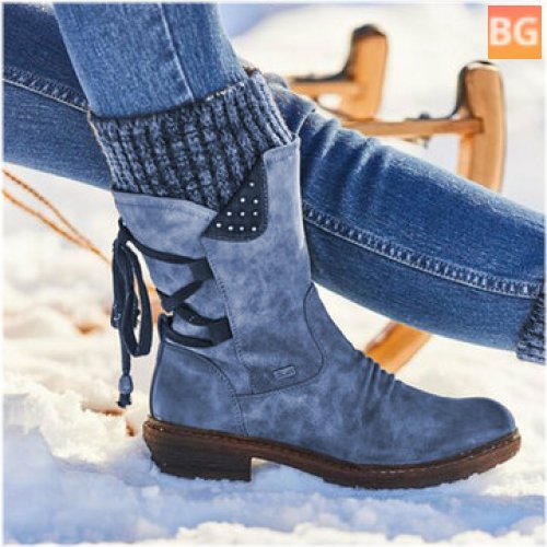 Women's Plus Size Comfort Stitching Casual Boots Snow Boots