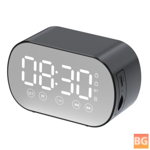 Bluetooth Speaker - Dual Alarm Clock LED Display Mirror