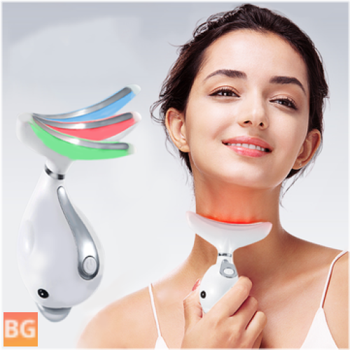 Facial Neck Massager with Led, Photon Therapy, Heating, and Wrinkles Removal Machine