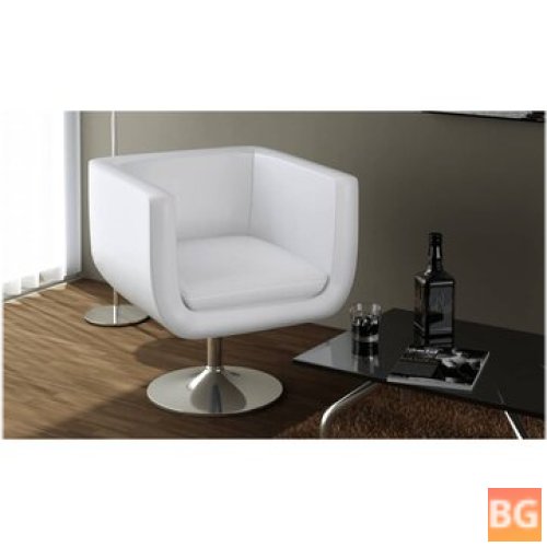 White Bar Stool with Artificial Leather