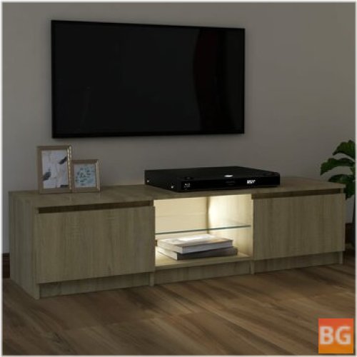 TV Cabinet with LED Lights - Sonoma Oak 47.2