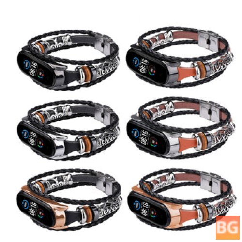 Bakeey Buckle Metal Ethnic Style Beaded Retro Strap for Xiaomi Mi Band 5