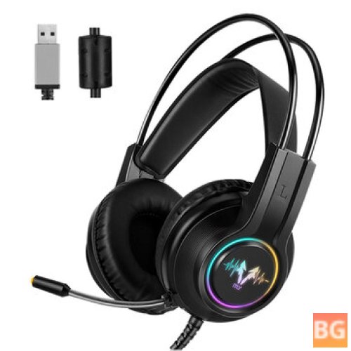 WH H200 Gaming Headset 7.1 Virtual Surround Sound 50mm Unit with RGB Dynamic Breathing Light Headphone