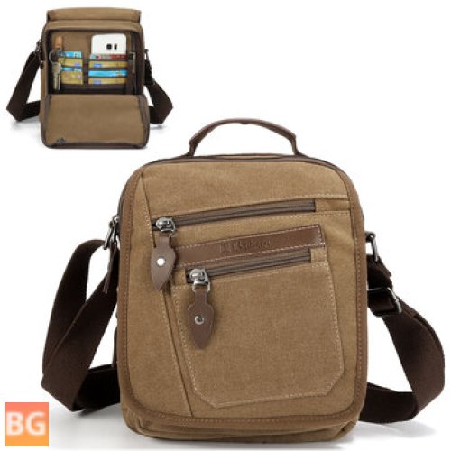 Ekphero Men's Retro Genuine Leather 6 Inch Phone Bag, Waist Bag, Shoulder Crossbody Bag