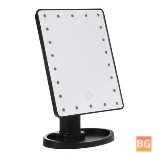 Portable LED makeup mirror with touch screen and light