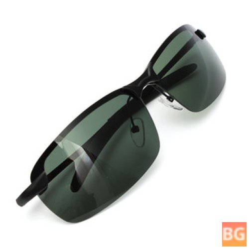 Outdoor Sun Glasses - Dark Green Metal Frame - Polarized