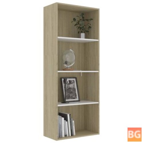 Book Cabinet in White and Oak with 23.6