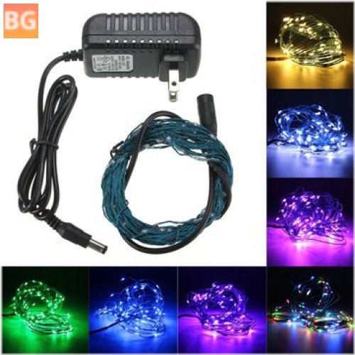 Xmas LED Fairy Light String with US Power Adapter - 10m/100LED/33Ft