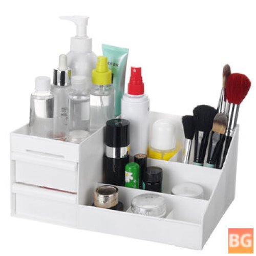 Beauty Cosmetic Storage Box Organizer with Drawer - Black