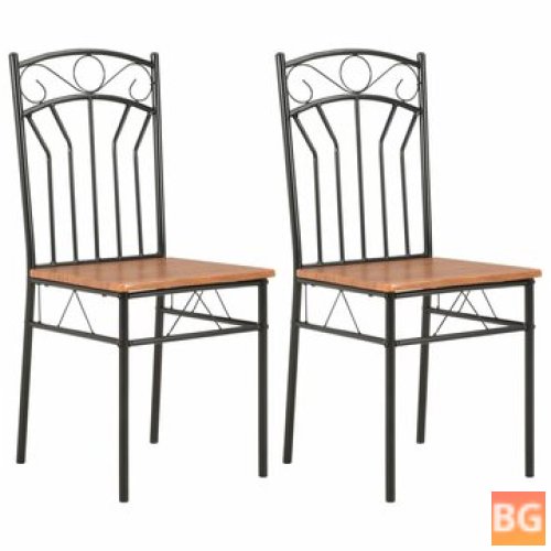 Dining Chairs Set of 2 Brown MDF