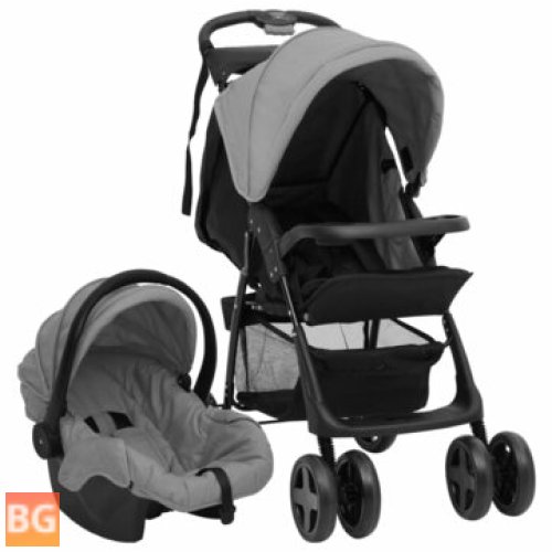3 in 1 Stroller - Steel Gray and Black