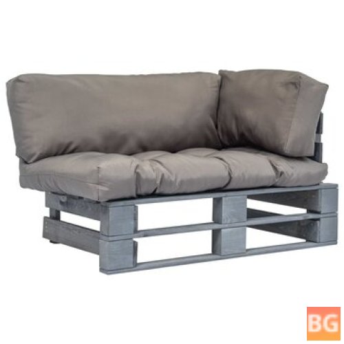 Gray Cushioned Pallet Wood Garden Bench