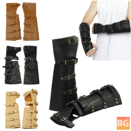 1Piece Leather Arm Support with Hunting Tactical Hand Bracers