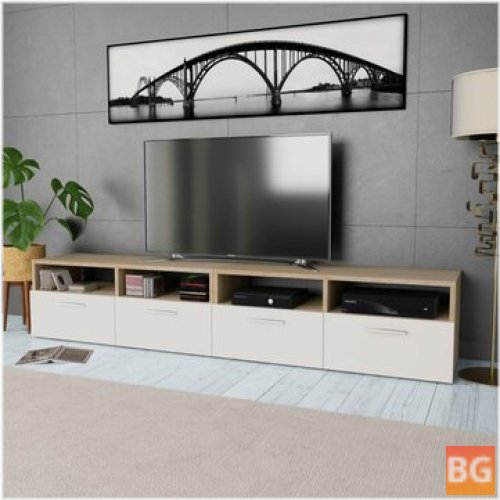 TV Cabinet - 2 pcs Oak and White