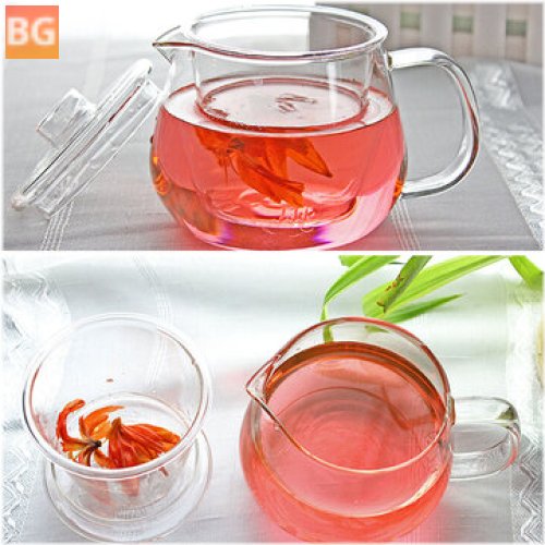 500ML Glass Flower Teapot with Heat-resistant Filter