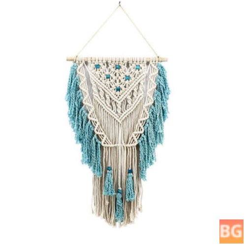 Hanging Tapestry with Macrame Background