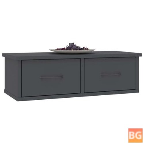 Chipboard Shelf with Gray Wall Mount