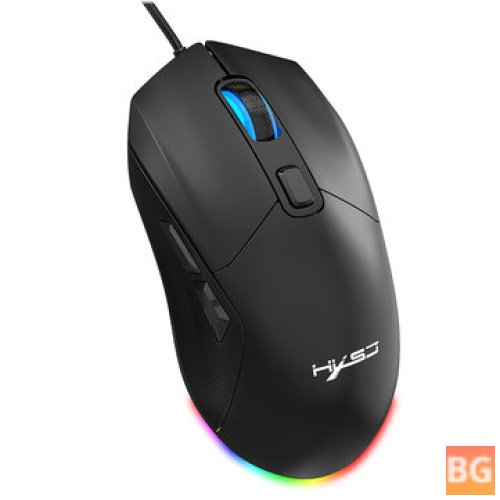 HXSJ X300 Wired Gaming Mouse 1200-7200DPI Adjustable Ergonomics Mouse with RGB Backlit 6-key Macro Programming