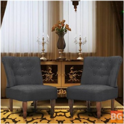2-Piece Fabric Chair Set in Gray