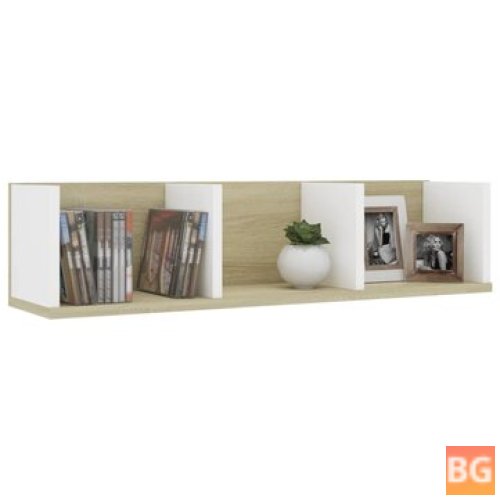 Chipboard Wall Shelf - White and Sonoma Oak