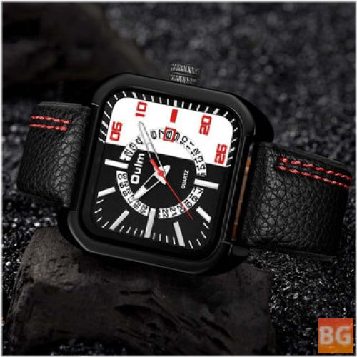 Date Display Fashionable Men's Wristwatch - Leather Strap with Quartz Movement