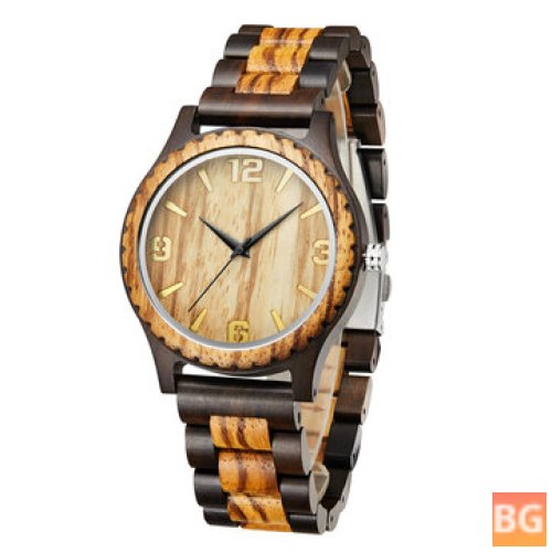 Watch with a Wooden Dial and Men's Fashion Design