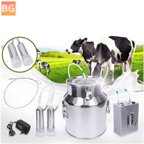 Milking Machine with Pulsating Technology - Stainless Steel Bucket with Silicone Hose