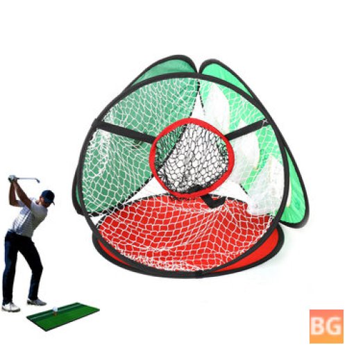 Golf Training Aid with Net, Practice Mat and Ball Retriever
