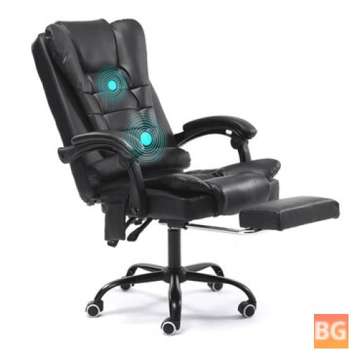 Snailhome Massage Reclining Office Chair with Footrest and Phone Bag