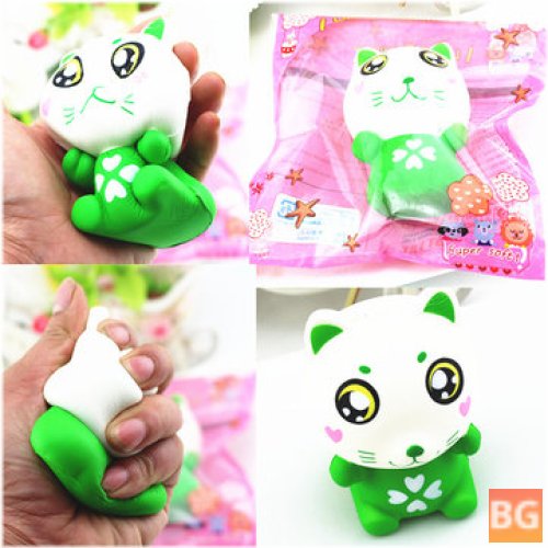 Green Cat Squishy Toy with Original Packaging