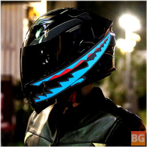 Waterproof Motorcycle Helmet Light Strip with Shark Mouth and Stripe