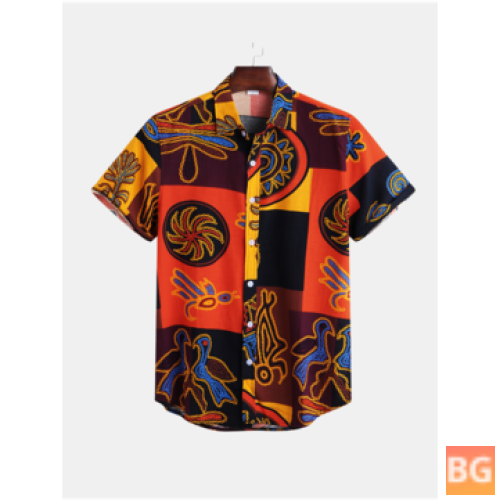 Summer Hawaiian Floral Printed Shirt - Mens