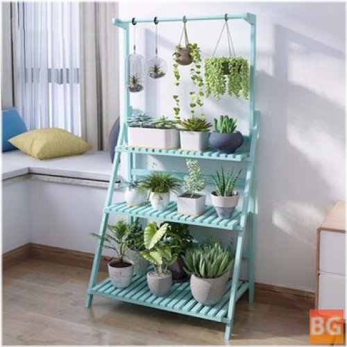 Outdoor Garden Stand with Flower Holder and Rack