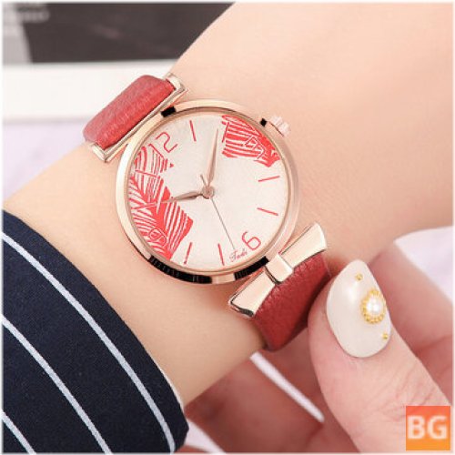 Women'sfashionable Trendy Watch with Rose Gold Alloy Case and Leather Band - Quartz