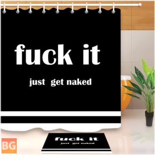 Black & White Funny Bathroom Shower Curtains - Polyester