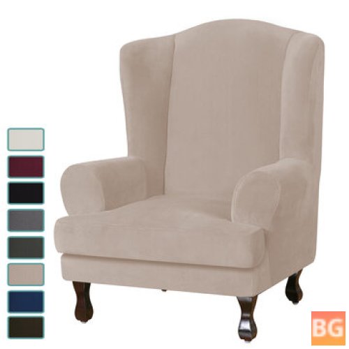 Sofia Wingback Chair Cover - Pure Color - Elastic Seat Protector