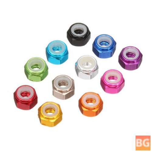 Suleve M3AN1 10 Pack Nylon Lock Hex Nut Nut for Aluminum Alloy Multicolor