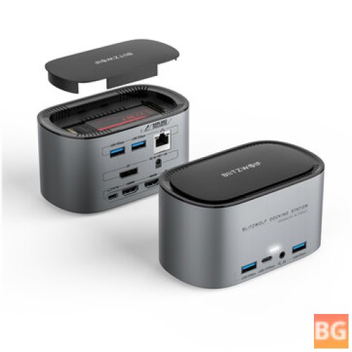 BlitzWolf® 14-in-1 Docking Station with M.2 SATA SSD Enclosure and Triple Display