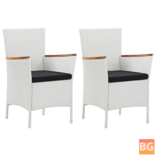 White Garden Chairs with Poly Rattan
