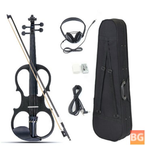 Electric Violin with Connecting Line Earphone and Case