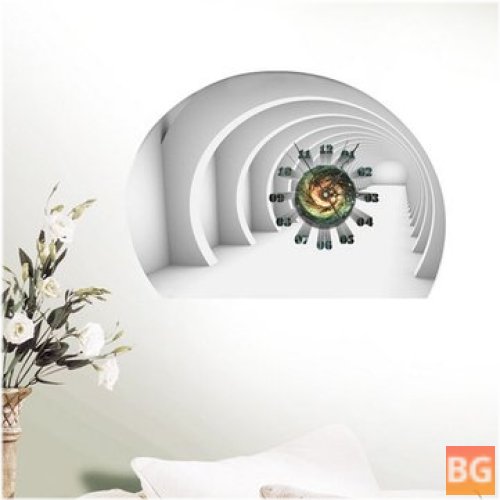 3D Art Wall Clock with Clock Stickers