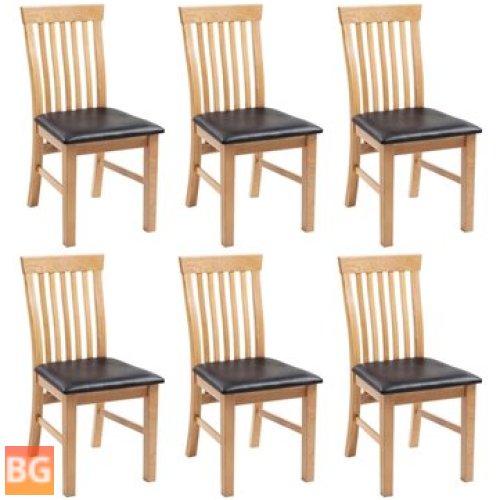 6-Piece Solid Oak Dining Room Chair Set