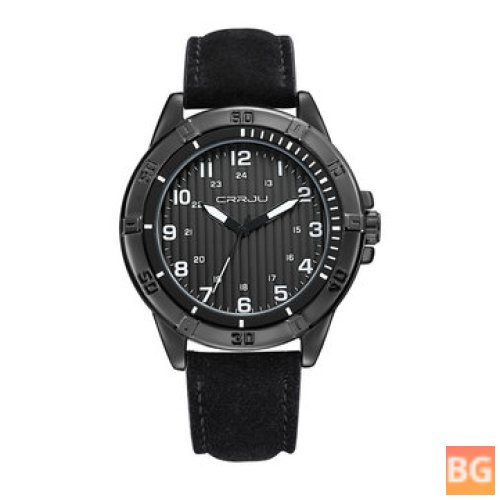Wristwatch with Quartz Movement - Genuine Leather Strap