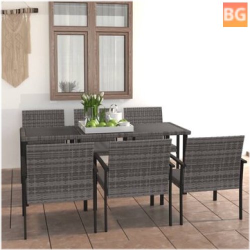 Patio Table and Chairs Set - Gray