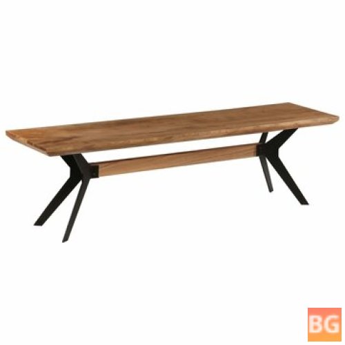 Dining Bench - Solid Acacia Wood and Steel 63